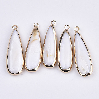 Natural Freshwater Shell Pendants SSHEL-R045-14-1