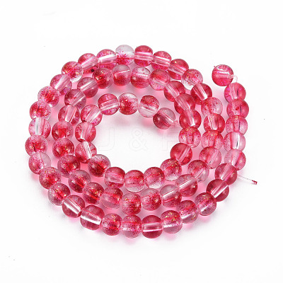 Transparent Spray Painted Glass Bead Strands GLAA-N035-03B-B04-1