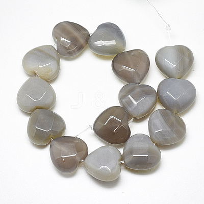 Natural Grey Agate Beads Strands G-S357-E02-08-1