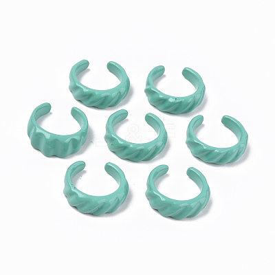 Spray Painted Alloy Cuff Rings RJEW-T011-04-RS-1
