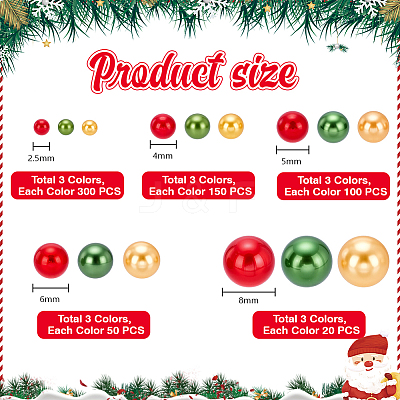 1860Pcs 15 Colors Imitation Pearl Acrylic Beads OACR-PH0004-70-1