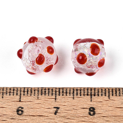 Handmade Foil Lampwork Beads Strands FOIL-T008-02F-1