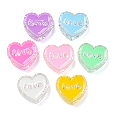 Transparent Acrylic Enamel Beads OACR-G039-12-1
