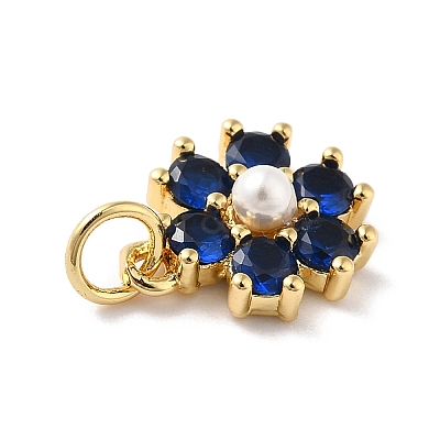 Rack Plating Brass Micro Pave Cubic Zirconia Charms KK-A160-22I-G-1
