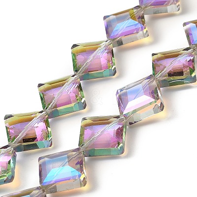 Transparent Electroplate Glass Beads Strands EGLA-E030-01C-01-1