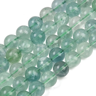 Natural Green Fluorite Beads Strands G-K340-A03-10mm-01-1