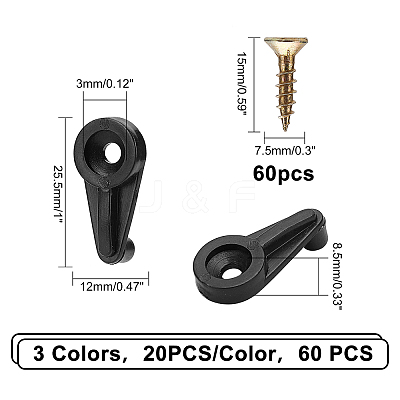 60 Sets 3 Colors Plastic Glass Retainer Clips Kit FIND-GA0001-66-1