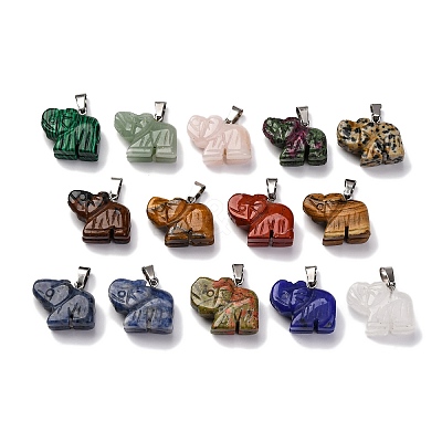 Natural & Synthetic Mixed Gemstone Pendants G-B127-05P-1