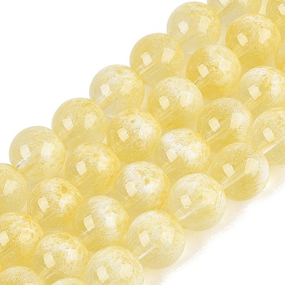 Transparent Half Spray Painted Glass Beads Strands GLAA-Q110-02A-01-1