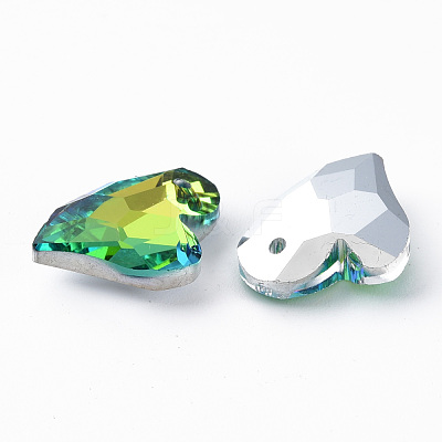 Electroplated Glass Pendants EGLA-N006-017-1