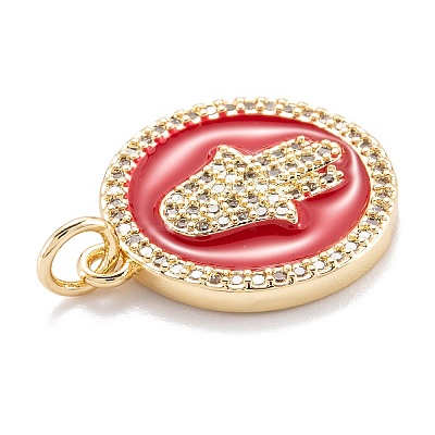 Real 18K Gold Plated Brass Micro Pave Clear Cubic Zirconia Pendants ZIRC-M114-50G-02-1