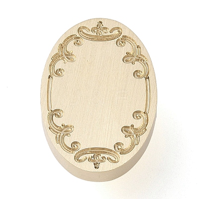 Oval Flower Frame Brass Stamp Heads AJEW-M037-07G-02-1