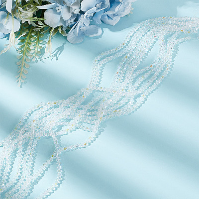 10 Strands Imitate Austrian Crystal Bicone Glass Beads Strands GLAA-HY0001-37A-1