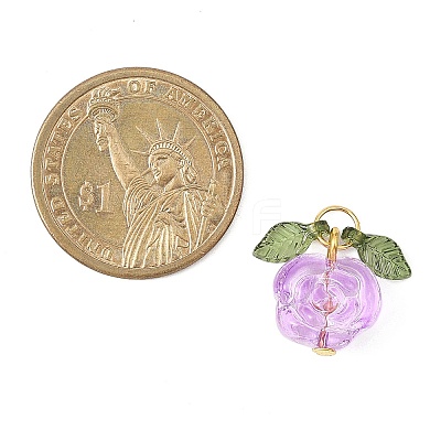 7Pcs 7 Colors Transparent Normal Glass Pendants PALLOY-JF04620-02-1
