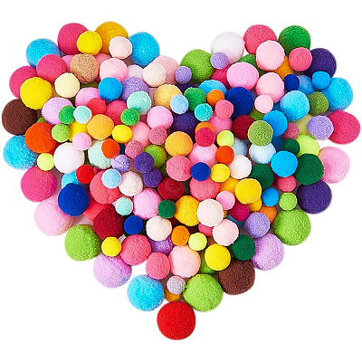1 Box(400pcs) Pom Poms Craft Making Assorted Sizes & Colors High-elastic Good Quality Pom Poms Creative Craft DIY Material DIY-BC0001-02-1