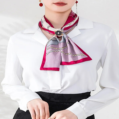 2Pcs 2 Colors Plastic Imitation Pearl Scarf Buckle Ring AJEW-LP0010-60-1