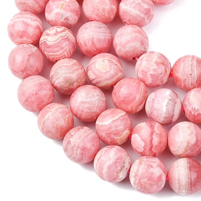 Natural Rhodochrosite Beads Strands G-J369-03-10mm-A-1