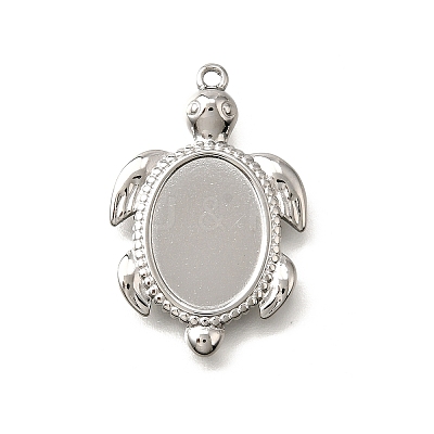 304 Stainless Steel Pendant Cabochon Settings X-STAS-C122-16A-P-1