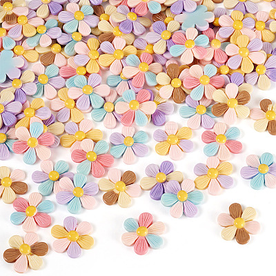 50Pcs 5 Colors Opaque Resin Cabochons RESI-TA0004-93-1