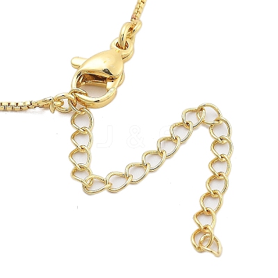 Brass & Plastic Pearl Letter Pendant Box Chain Necklaces for Women NJEW-U017-01G-26-1