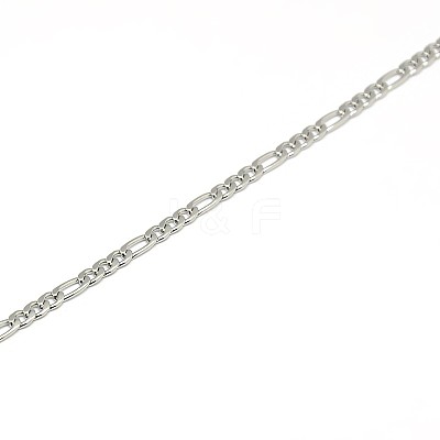 304 Stainless Steel Figaro Chain Necklace Making STAS-A028-N022-1