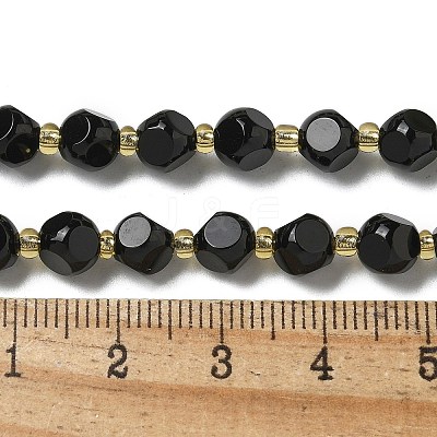 Natural Black Onyx(Dyed & Heated) Beads Strands G-K387-A03-01-1