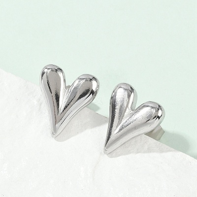 Non-Tarnish 304 Stainless Steel Heart Stud Earrings for Women X-EJEW-F300-09P-1
