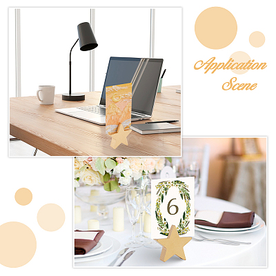 4 Sets Wood Name Card Clip AJEW-FH0009-24A-1
