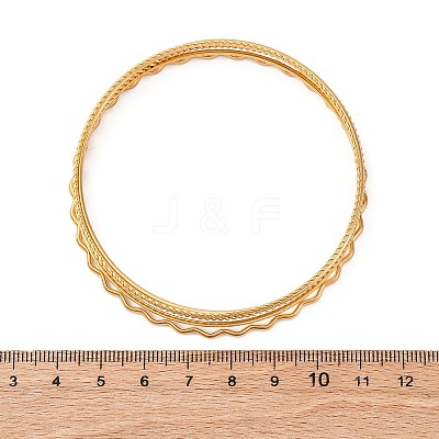 5Pcs 304 Stainless Steel Bangle Set for Women BJEW-S162-01A-G-1
