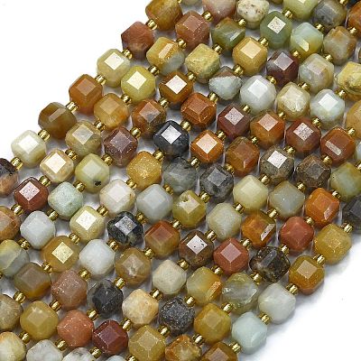 Natural Flower Amazonite Beads Strands G-K389-A65-01-1