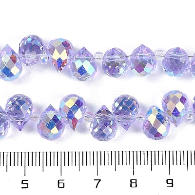 Electroplate Glass Beads Strands EGLA-D030-17V-1