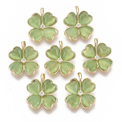 Brass Cubic Zirconia Pendants X-KK-S354-140C-NF-1