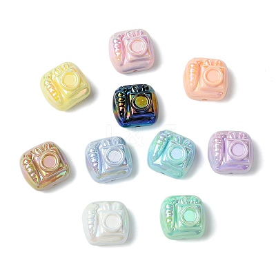 50Pcs 10 Colors UV Plating Opaque Acrylic Beads PACR-CJ0001-47-1