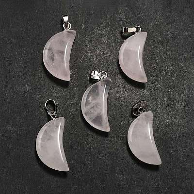 Natural Rose Quartz Pendants G-Z022-05E-1