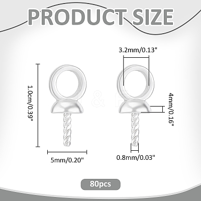 80Pcs Brass Screw Eye Peg Bails KK-ME0004-74S-1