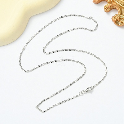 1.5mm Rack Plating Brass Oval Link Chain Necklaces for Women Men MAK-L044-25P-1