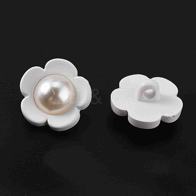 1-Hole Plstic Shank Buttons BUTT-WH0020-26B-1