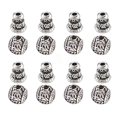 Tibetan Style Alloy Guru Bead Sets PALLOY-TAC0009-14AS-1