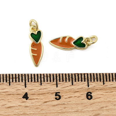 Brass Enamel Charms KK-K302-01G-1