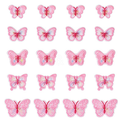 40Pcs 5 Style Polyester Computerized Embroidery Sew on Ornament Accessories DIY-TA0009-39-1