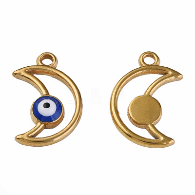 304 Stainless Steel Enamel Pendants STAS-N087-50-03G-1