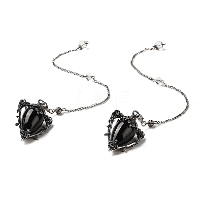 Natural Obsidian Triangle Dowsing Pendulum Pendants G-G022-01AS-07-1