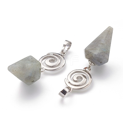 Natural Labradorite Pendants G-O194-02-1