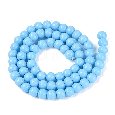 Opaque Solid Color Glass Beads Strands GLAA-T032-P6mm-22-1