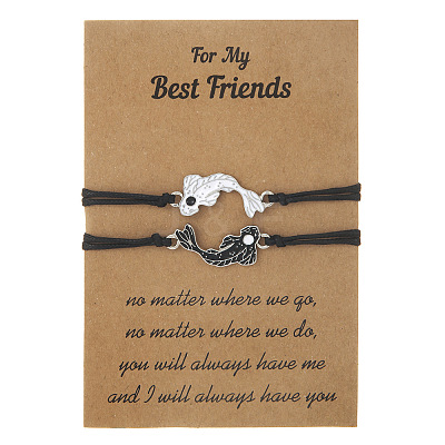 2Pcs Alloy Enamel Link Bracelets Set WG22B3C-02-1