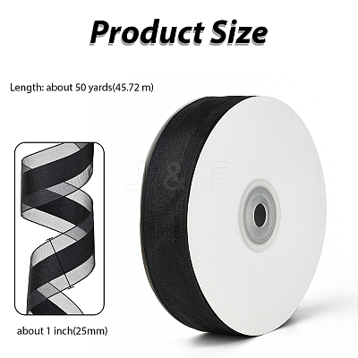 1Roll Solid Color Organza Ribbons ORIB-CY0001-02N-1