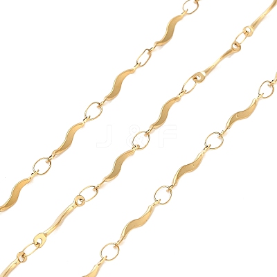304 Stainless Steel Wavy Bar Link Chains CHS-H116-01D-G-1