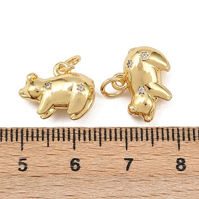 Brass Cubic Zirconia Pendants X-KK-L251-53G-1