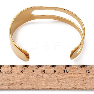 304 Stainless Steel Cuff Bangles for Women BJEW-B123-01G-1