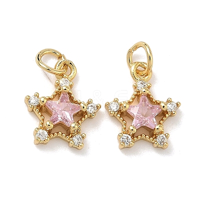 Brass Micro Pave Cubic Zirconia Pendants KK-A291-13B-G-1